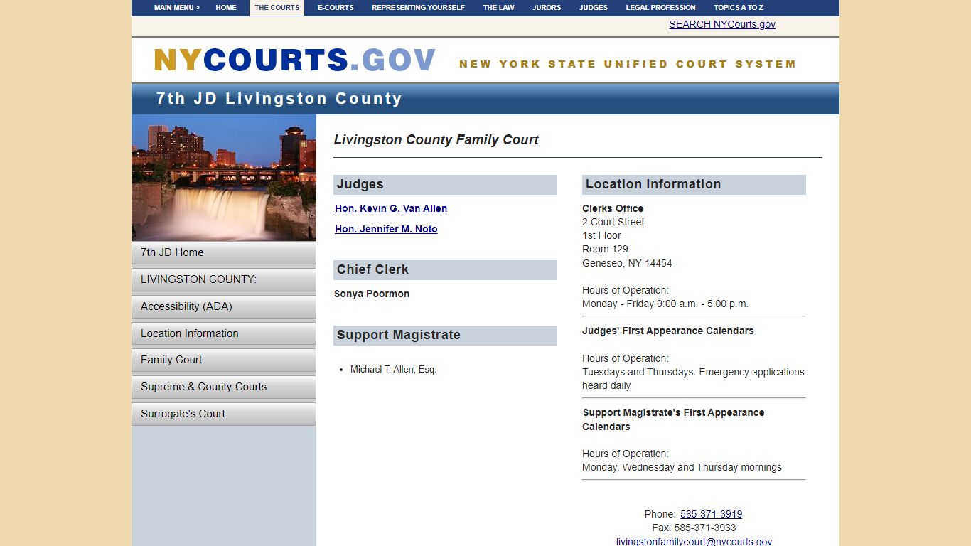 Livingston County Family Court | NYCOURTS.GOV